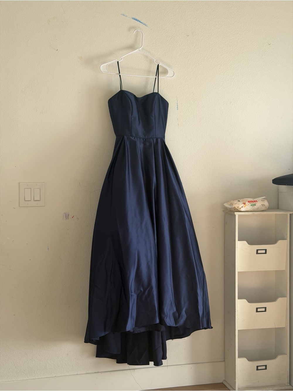 Satin Avery G Bloomingdales  Strapless High-Low Evening Dress Spaghetti Straps